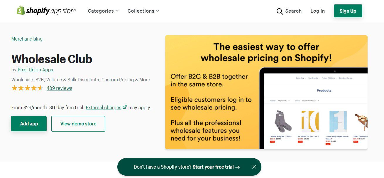 Shopify app for wholesale